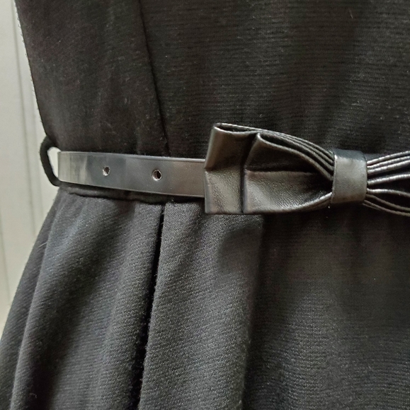 Ruche Burlington Arcade Belted Dress In Black - Picture 2 of 5